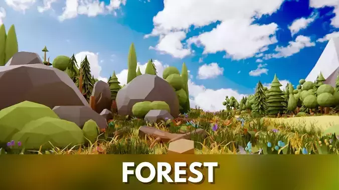 Stylized Nature pack by IGS Low-poly 3D model