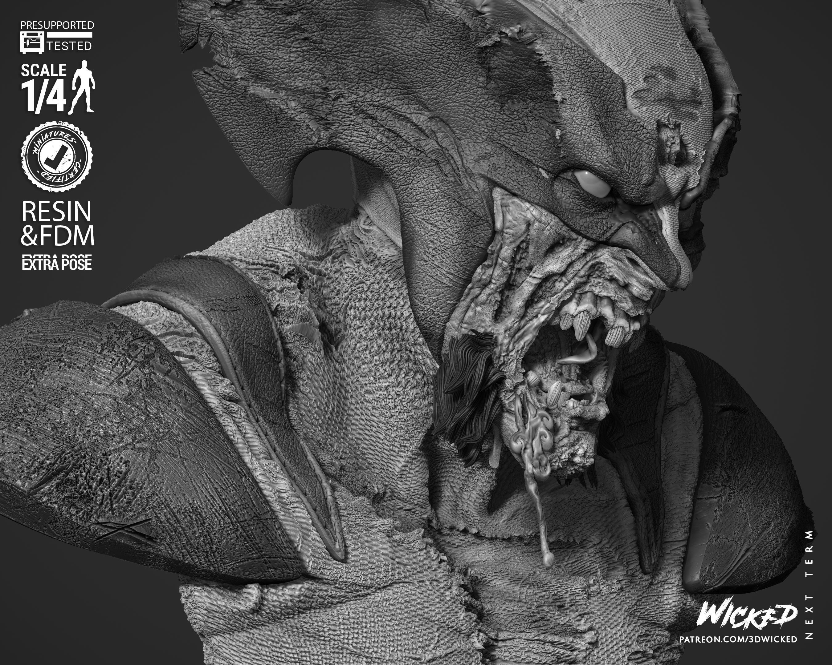 Wicked Marvel Wolverine Zombie Portrait Bust 3D print model_18