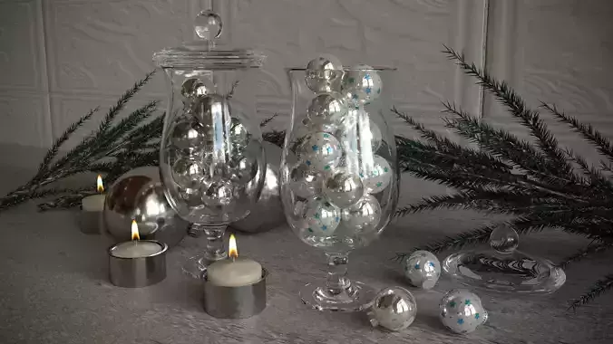 New Year set of decorations