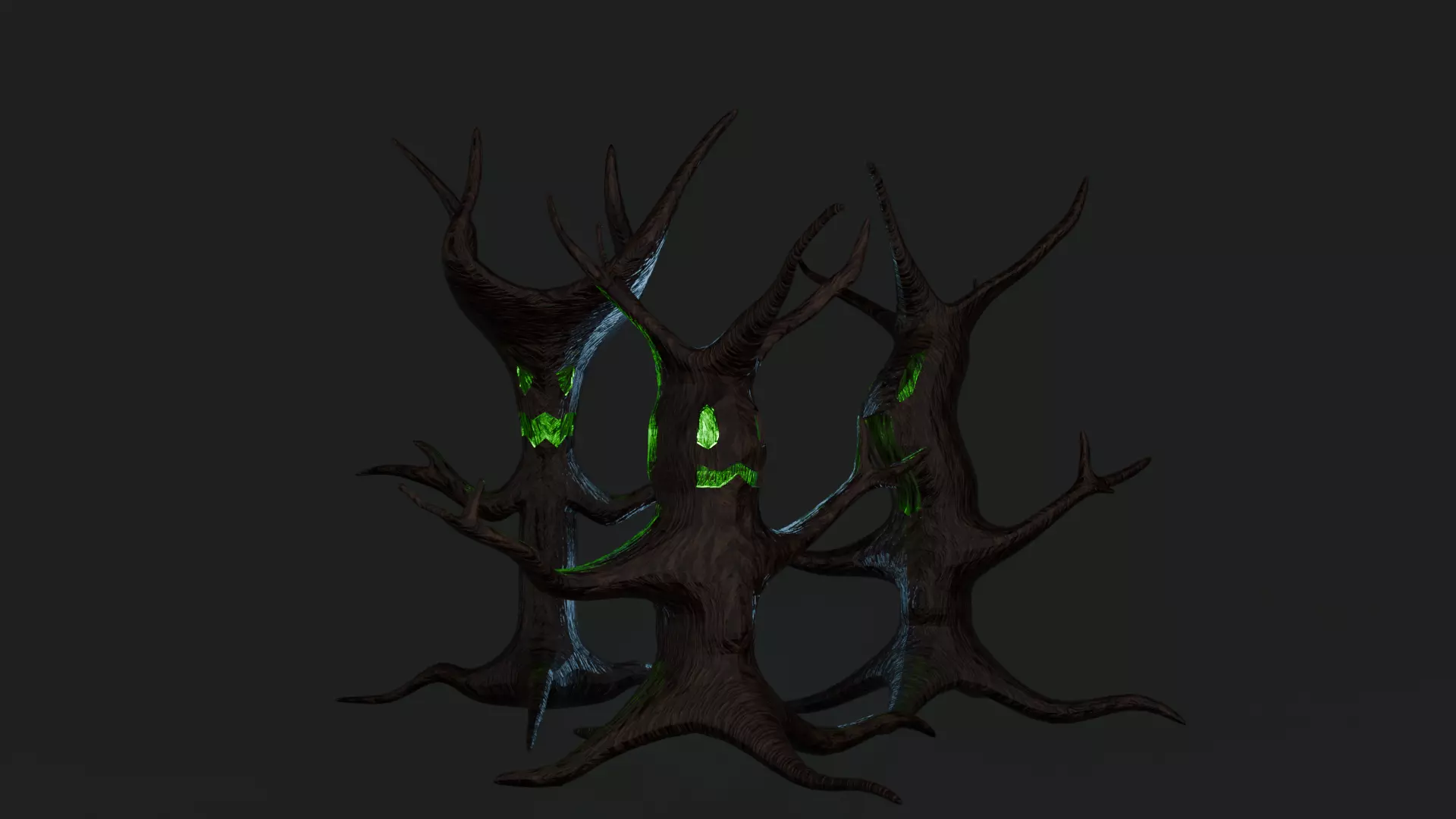 Helloween Spooky Trees Low-poly 3D model