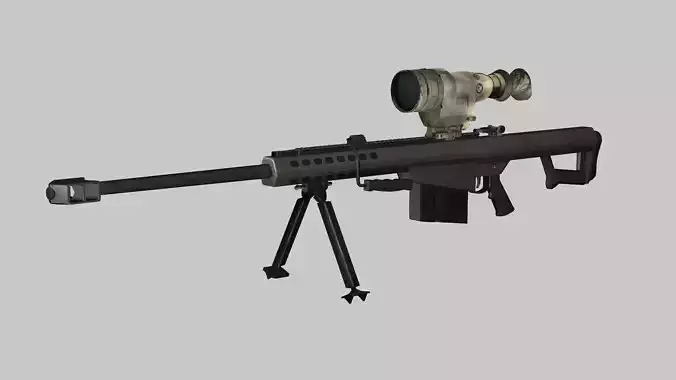Sniper Denel 6NTW-20 Low-Poly 3D Model Low-poly 3D model