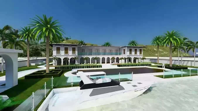 beach Casa Scene- king villa-modern house