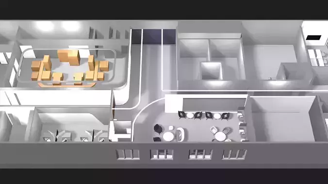 Showroom and office plan 24ZZ02 3D model