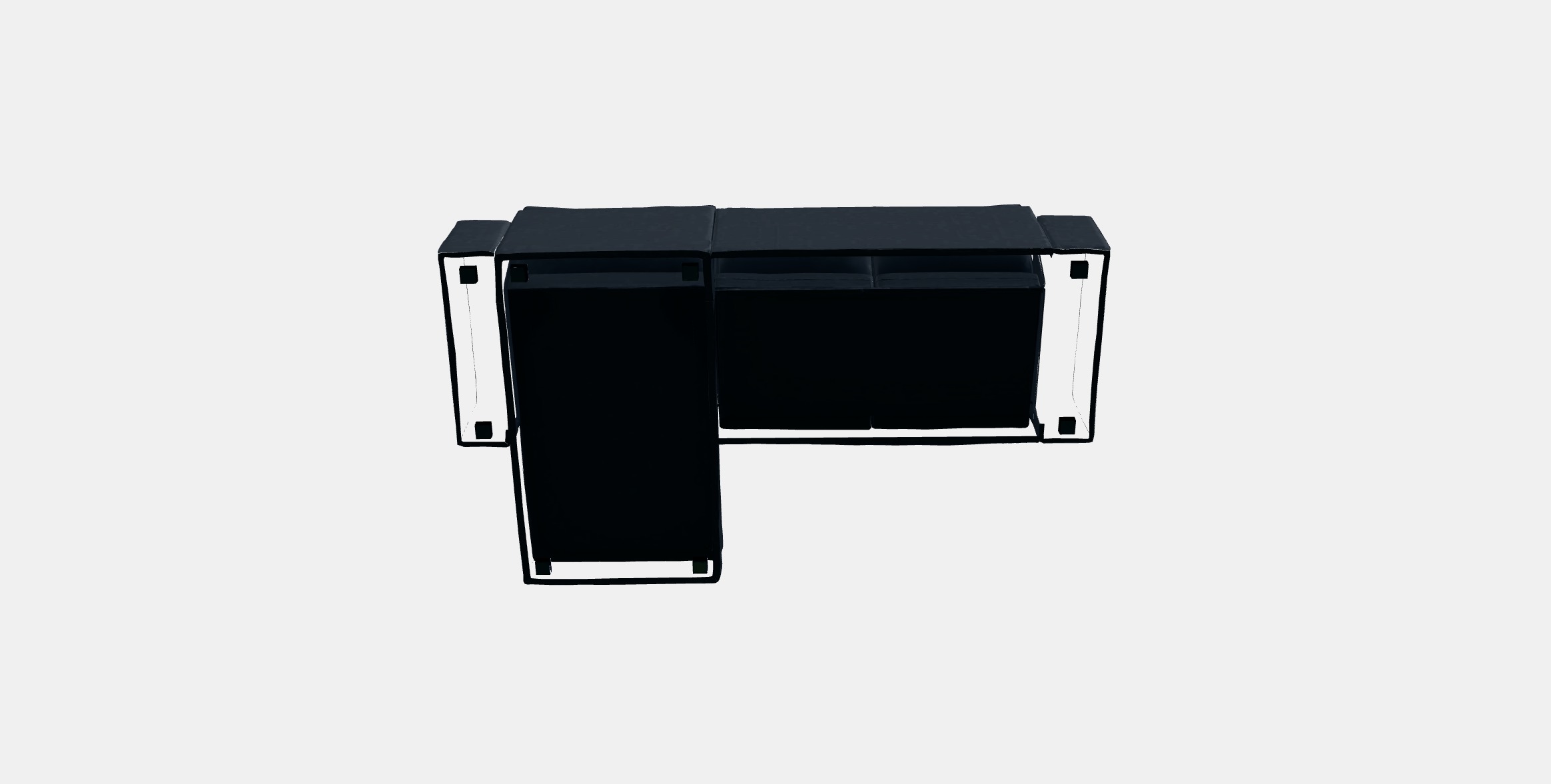 KIVIK 3-seat sofa with chaise longue 2 Low-poly 3D model_6