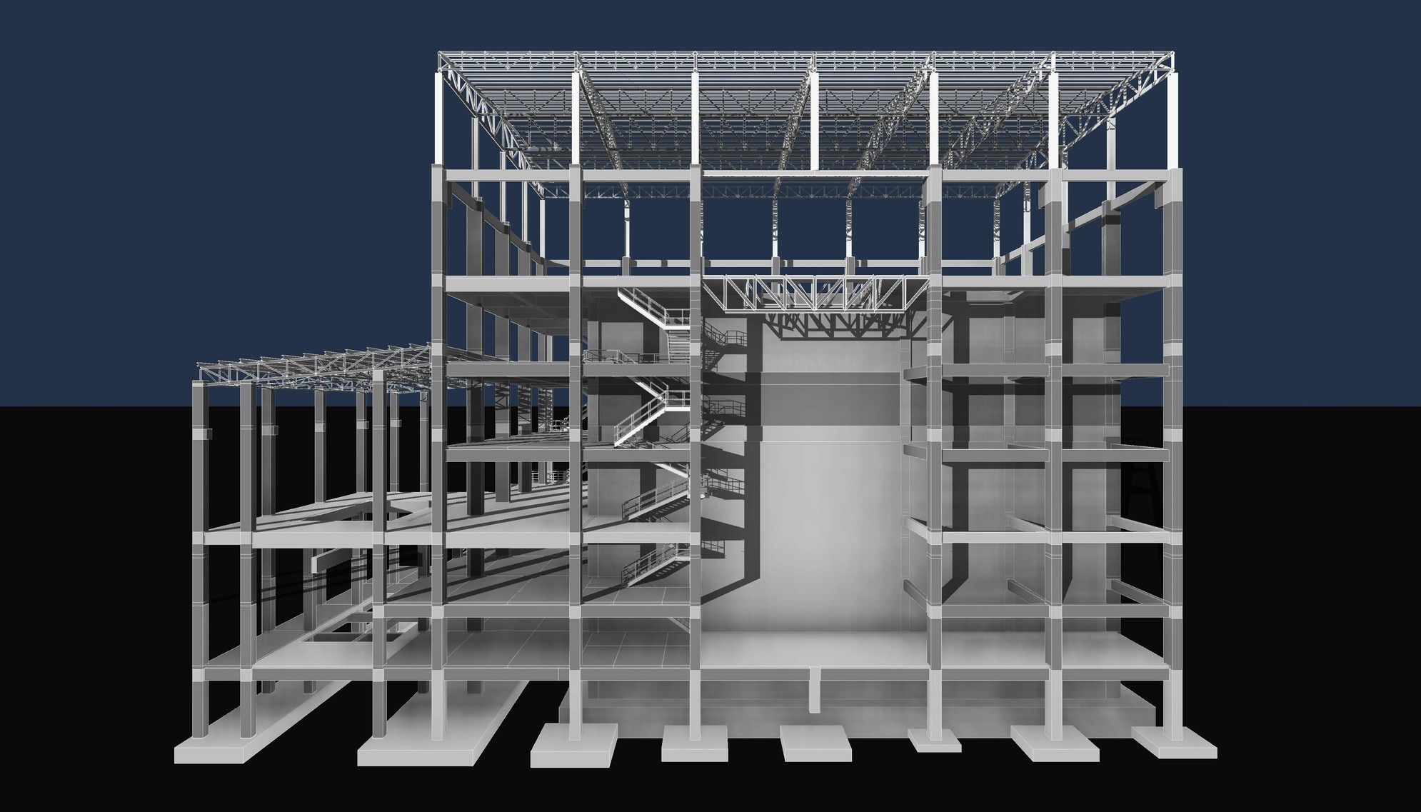 Factory structure by REVIT 24R06 3D model_1