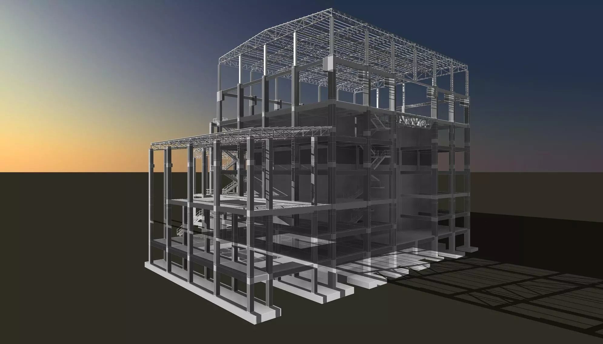 Factory structure by REVIT 24R06 3D model_0