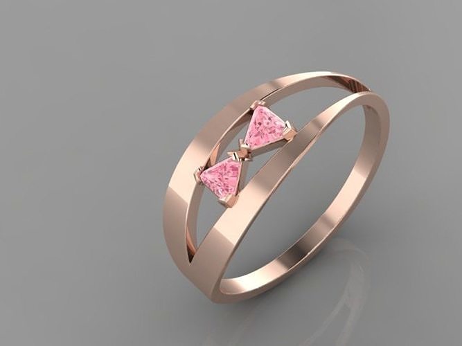Golden Radiance Diamond Ring 3D Model 3D print model