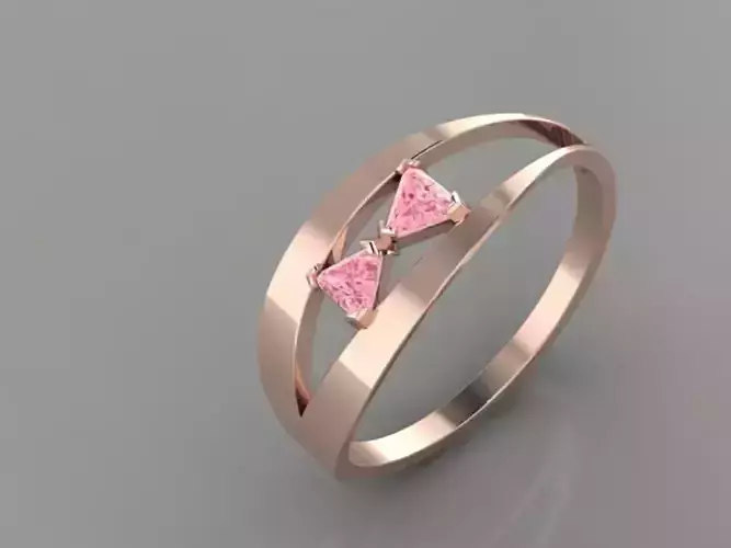 Golden Radiance Diamond Ring 3D Model