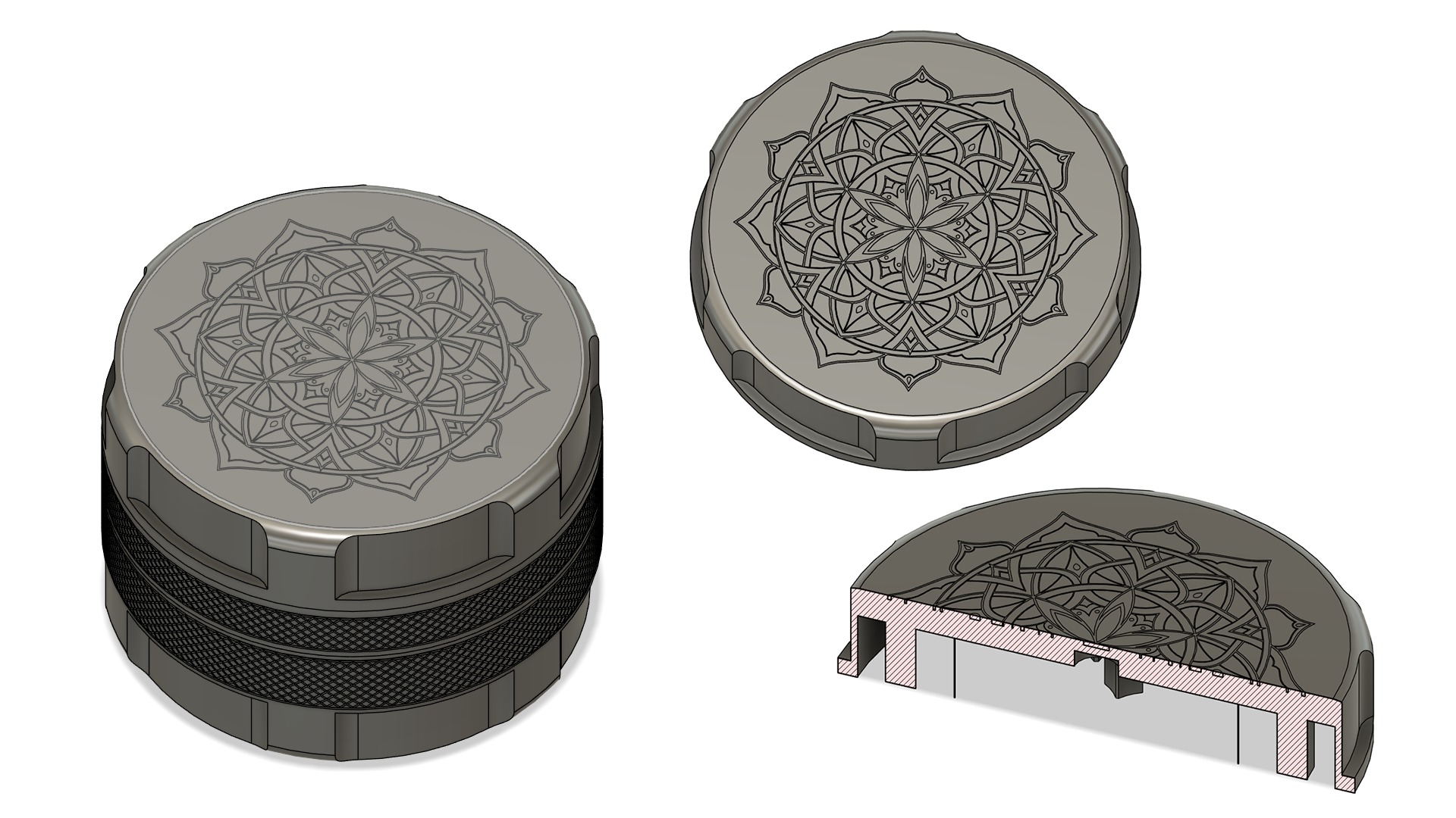 Herb Grinder - 3d printable grinder model 3D print model_12