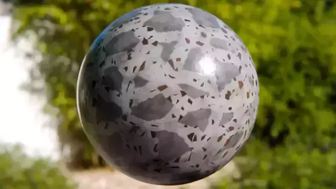 Procedural White Terrazzo Stone Tile Texture - PBR Material