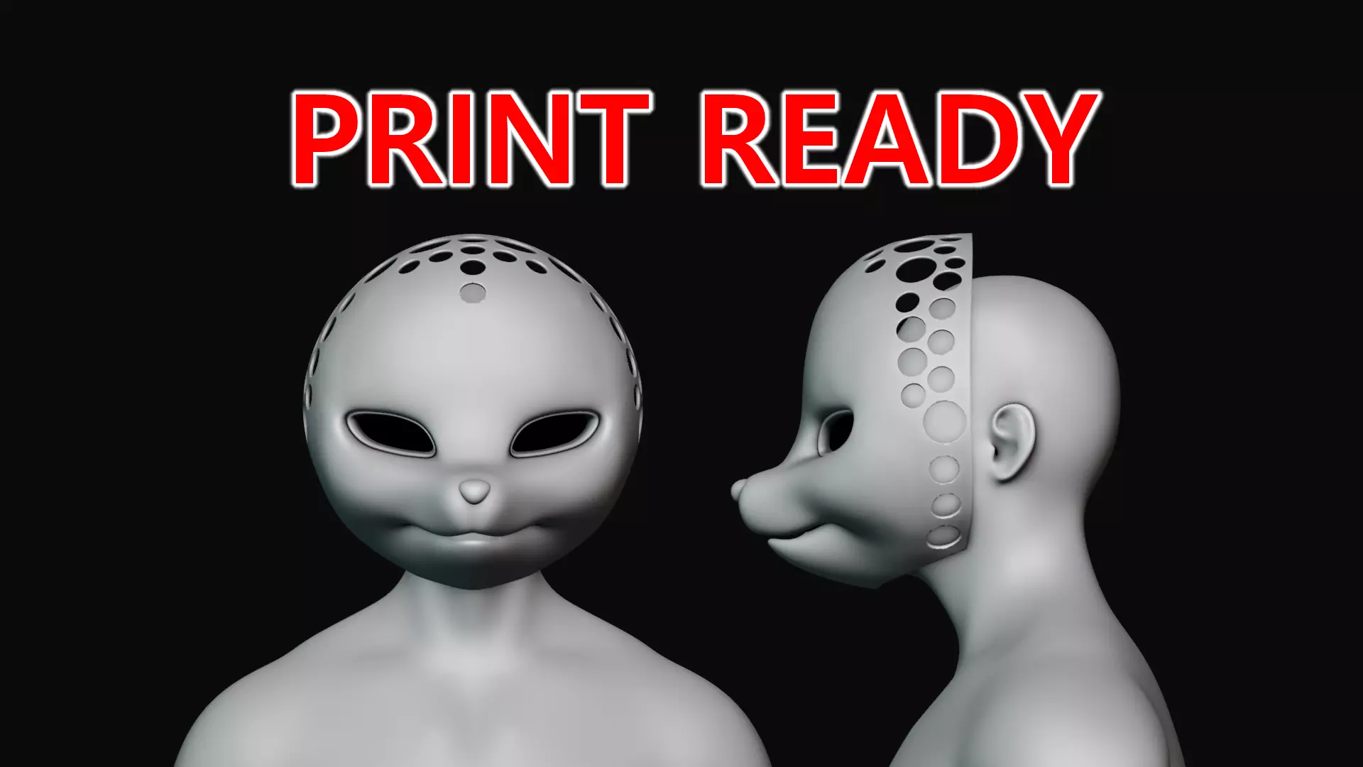 Fursuit Head Base Kemono 3D print model