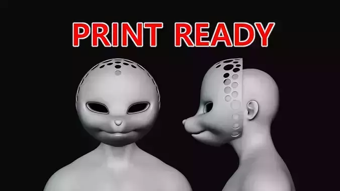 Fursuit Head Base Kemono 3D print model