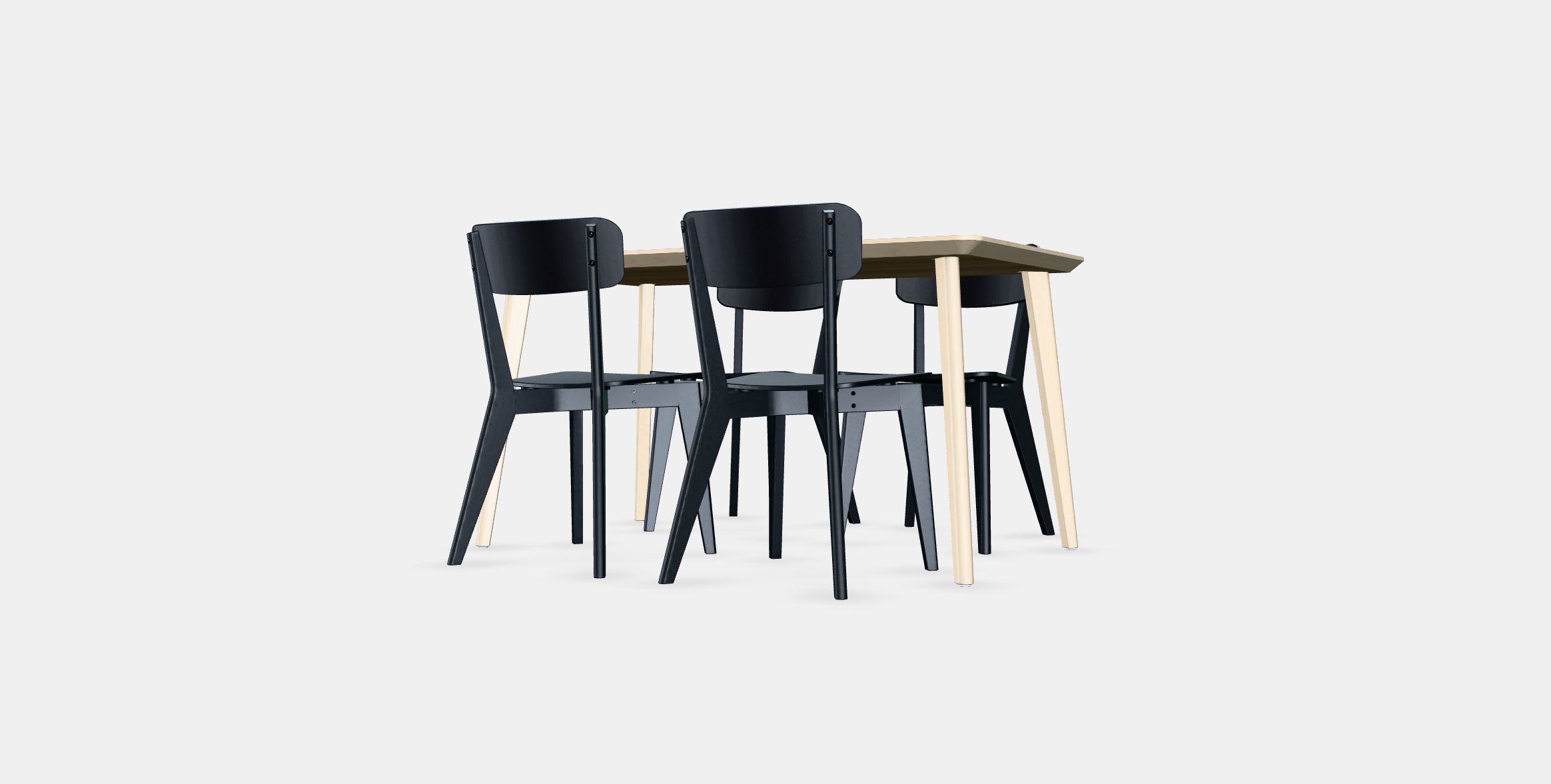 LISABO - LISABO Table and 4 chairs 1 Low-poly 3D model_4