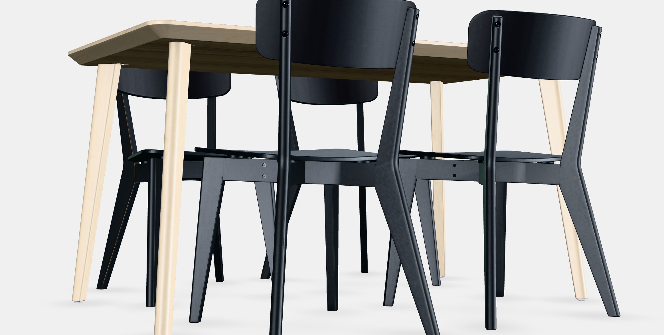 LISABO - LISABO Table and 4 chairs 1 Low-poly 3D model_3