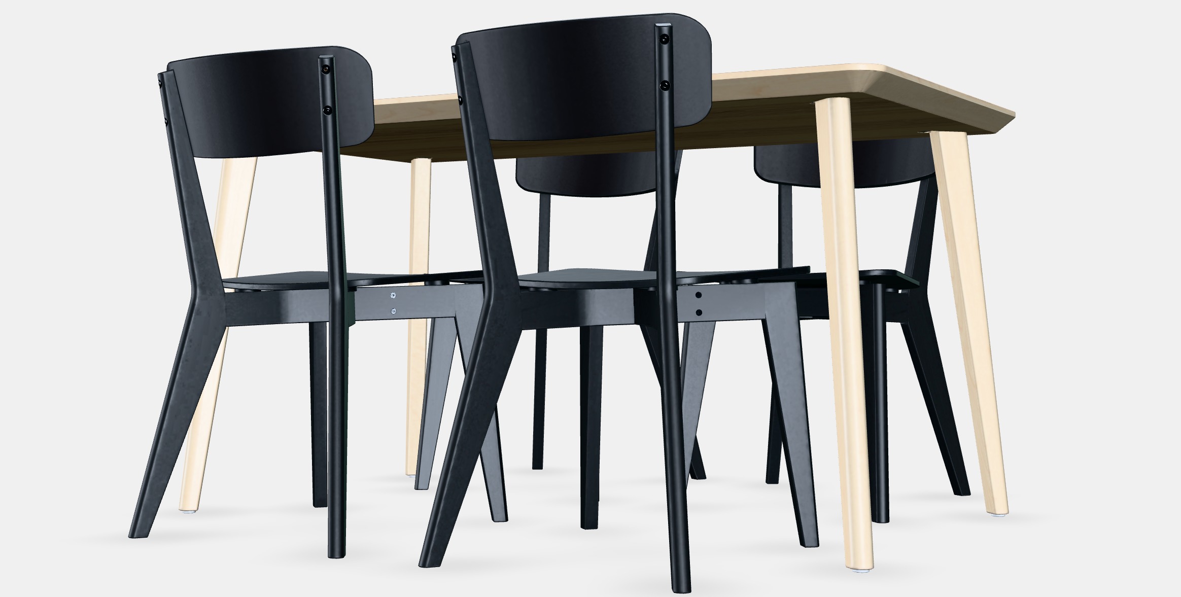 LISABO - LISABO Table and 4 chairs 1 Low-poly 3D model_8