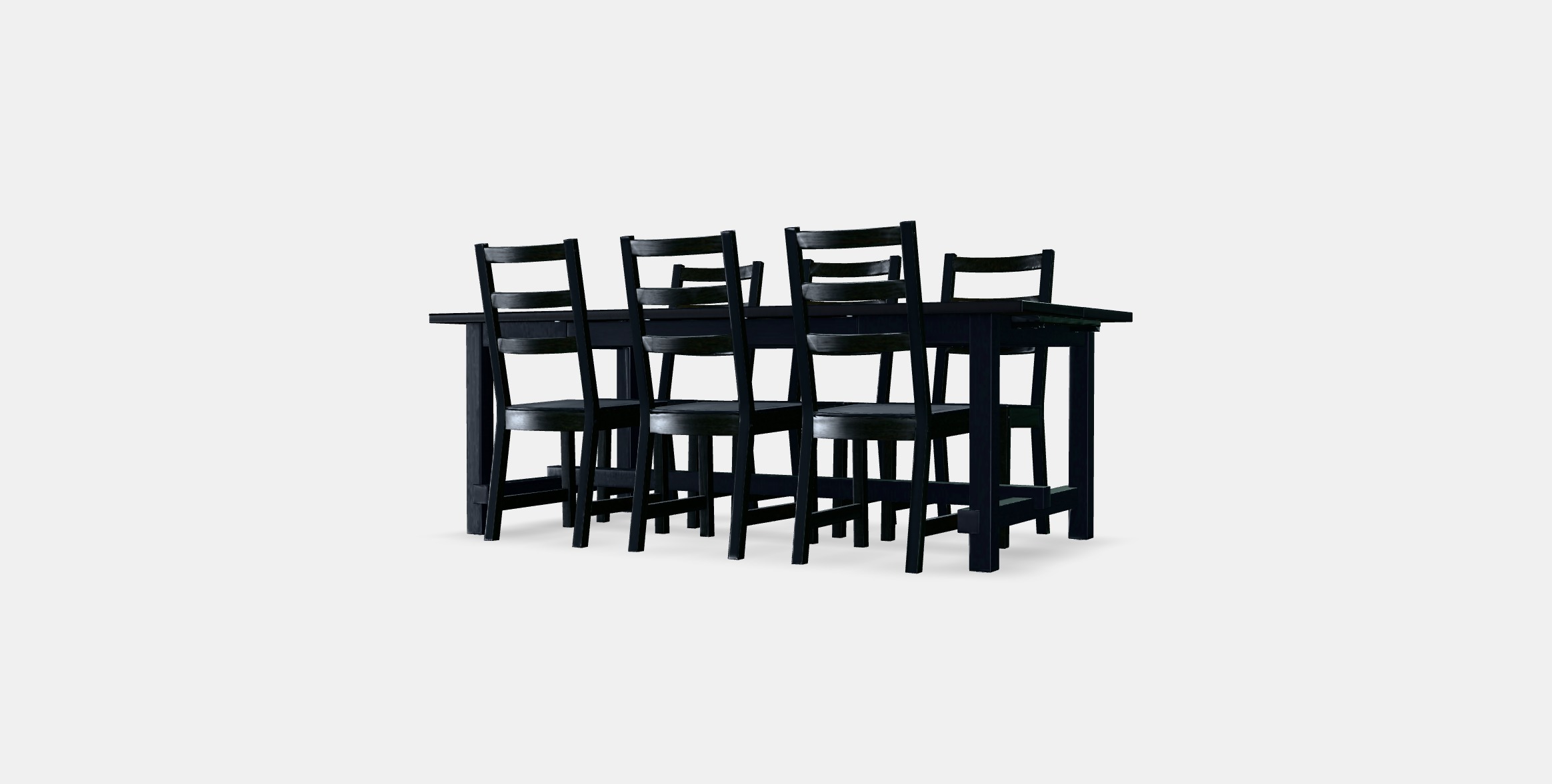 NORDVIKEN - NORDVIKEN Table and 6 chairs 1 Low-poly 3D model_5