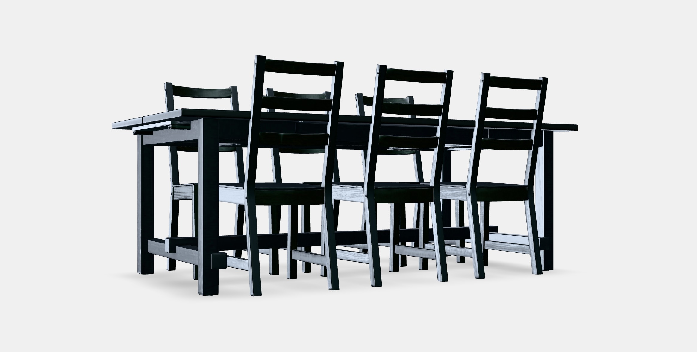 NORDVIKEN - NORDVIKEN Table and 6 chairs 1 Low-poly 3D model_10