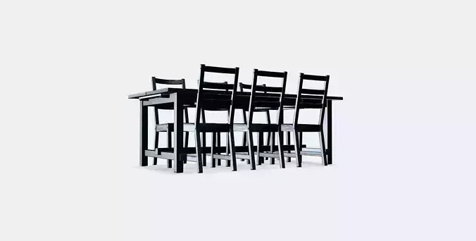 NORDVIKEN - NORDVIKEN Table and 6 chairs 1