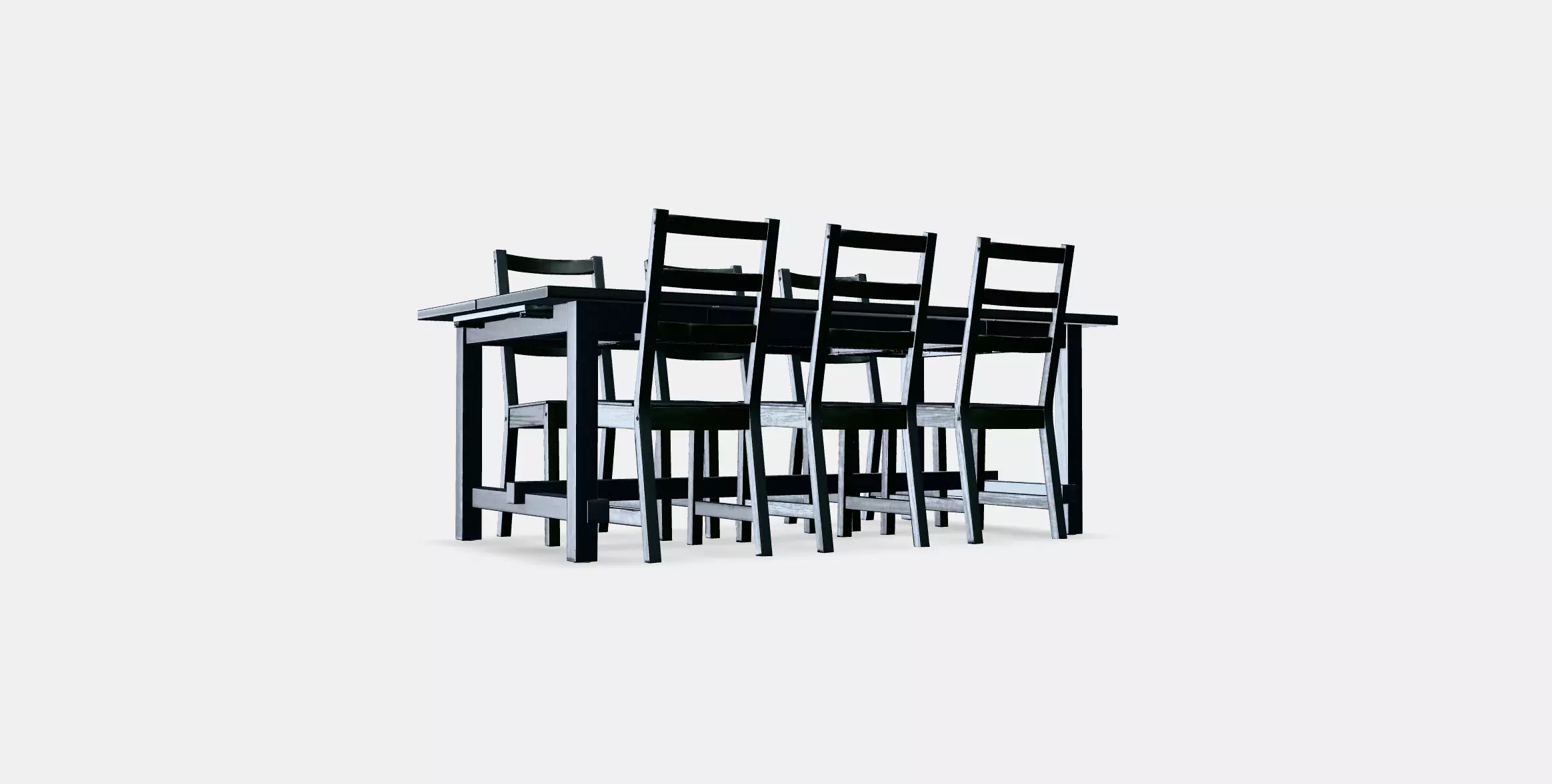 NORDVIKEN - NORDVIKEN Table and 6 chairs 1 Low-poly 3D model_0