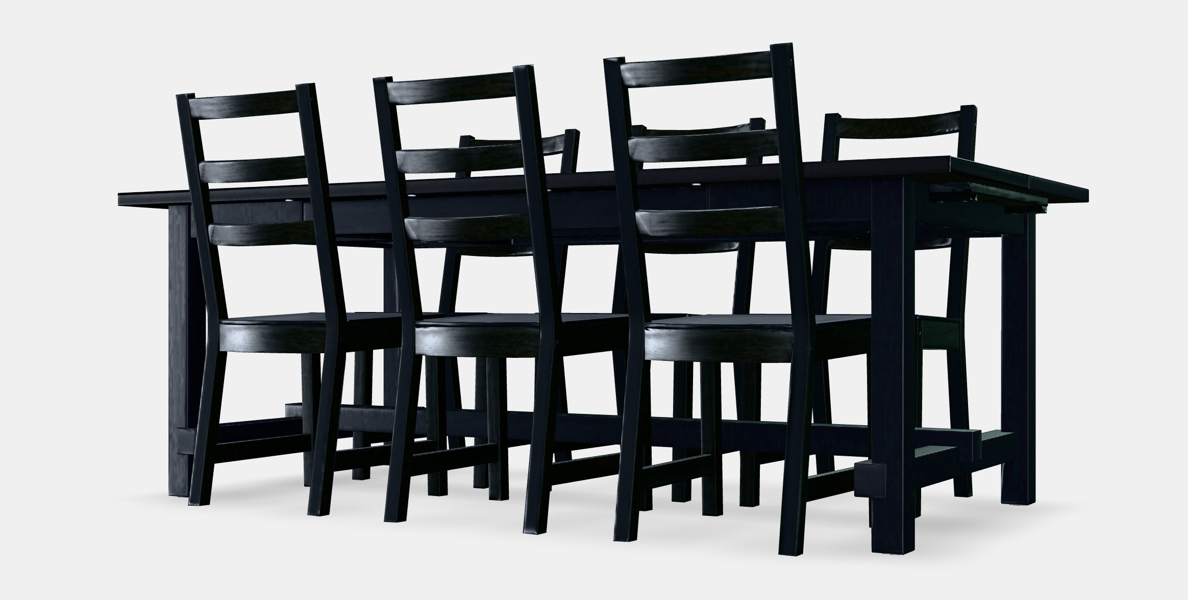 NORDVIKEN - NORDVIKEN Table and 6 chairs 1 Low-poly 3D model_6