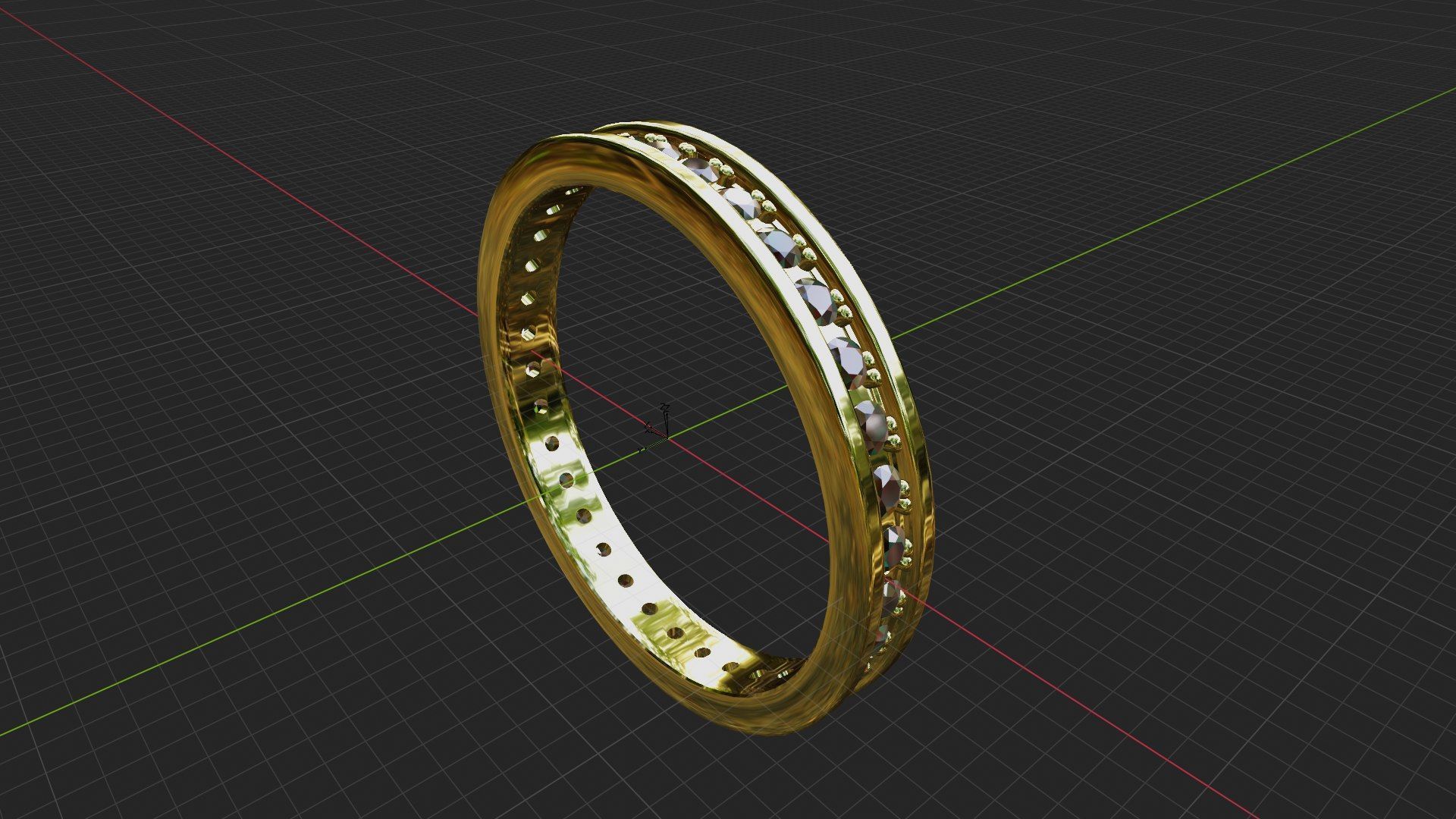 Diamond Bracelet High Jewelry blend mtl stl obj 3D print model 3D print model_5