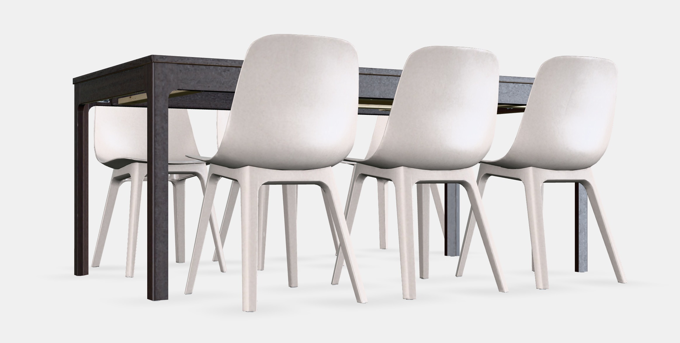 EKEDALEN - ODGER Table and 6 chairs Low-poly 3D model_2