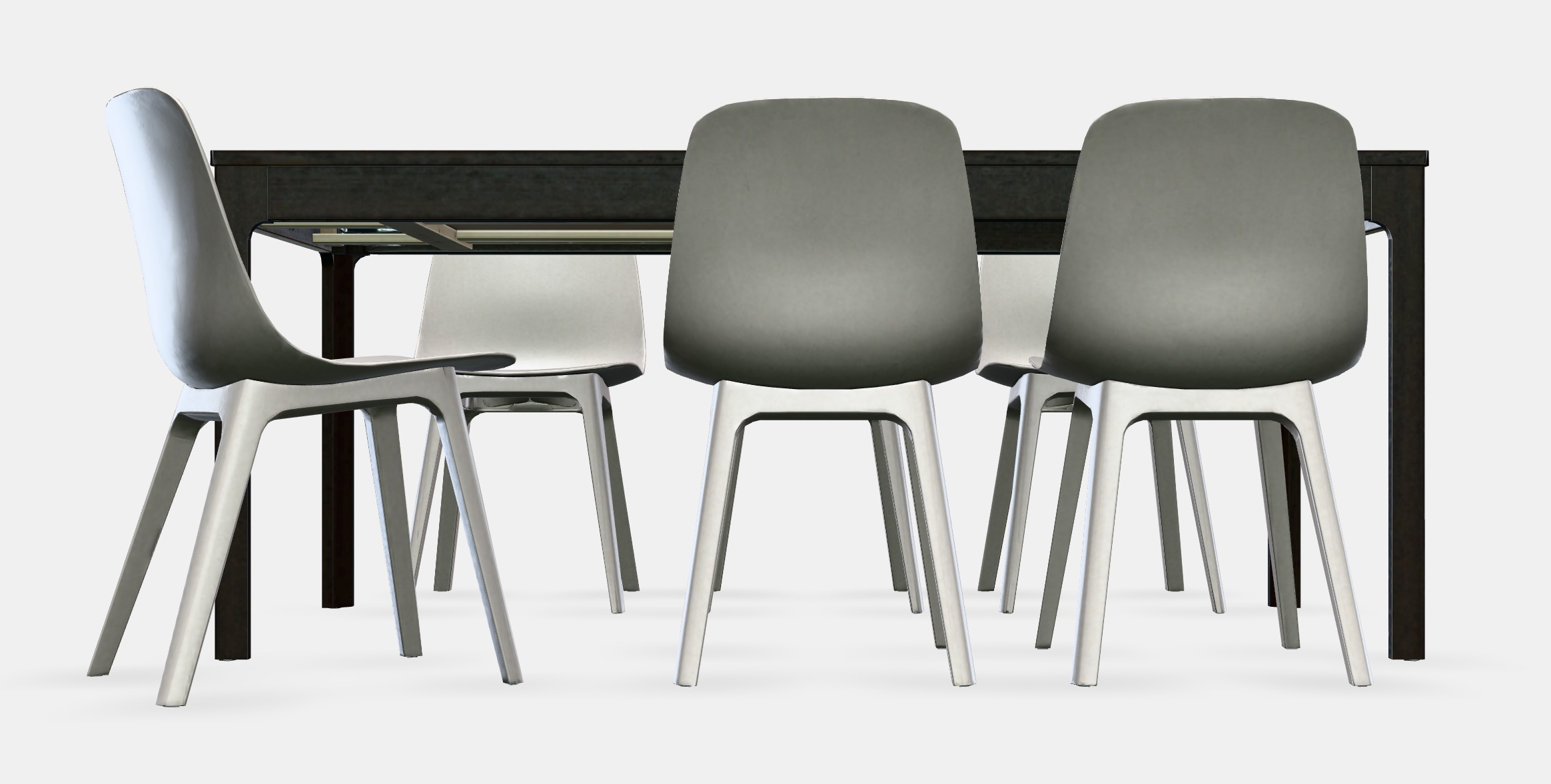 EKEDALEN - ODGER Table and 6 chairs Low-poly 3D model_10