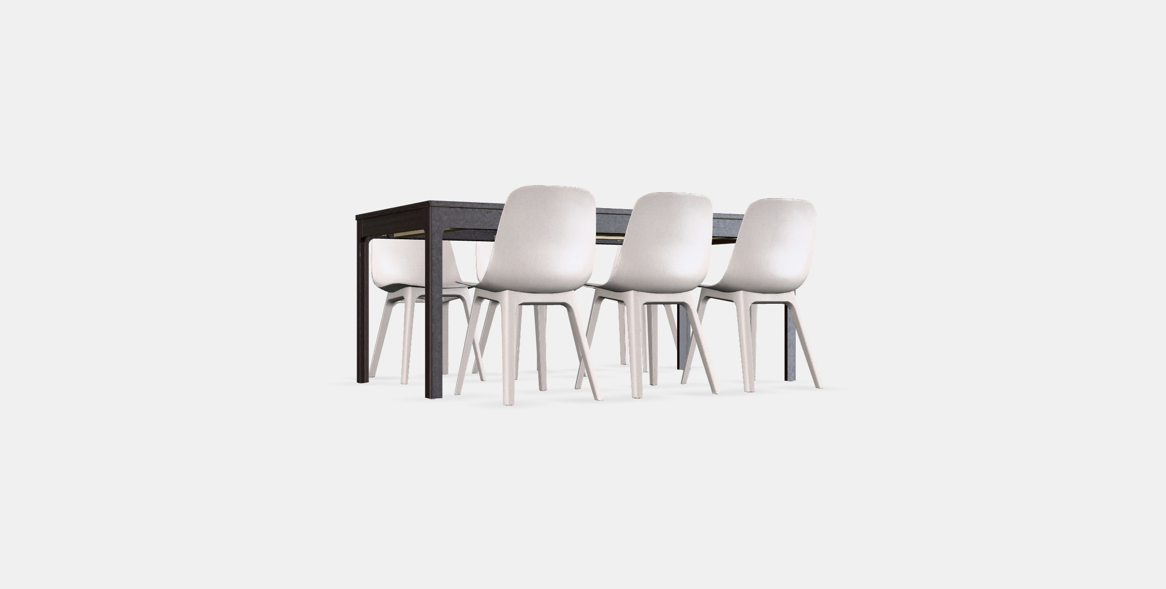 EKEDALEN - ODGER Table and 6 chairs Low-poly 3D model_15