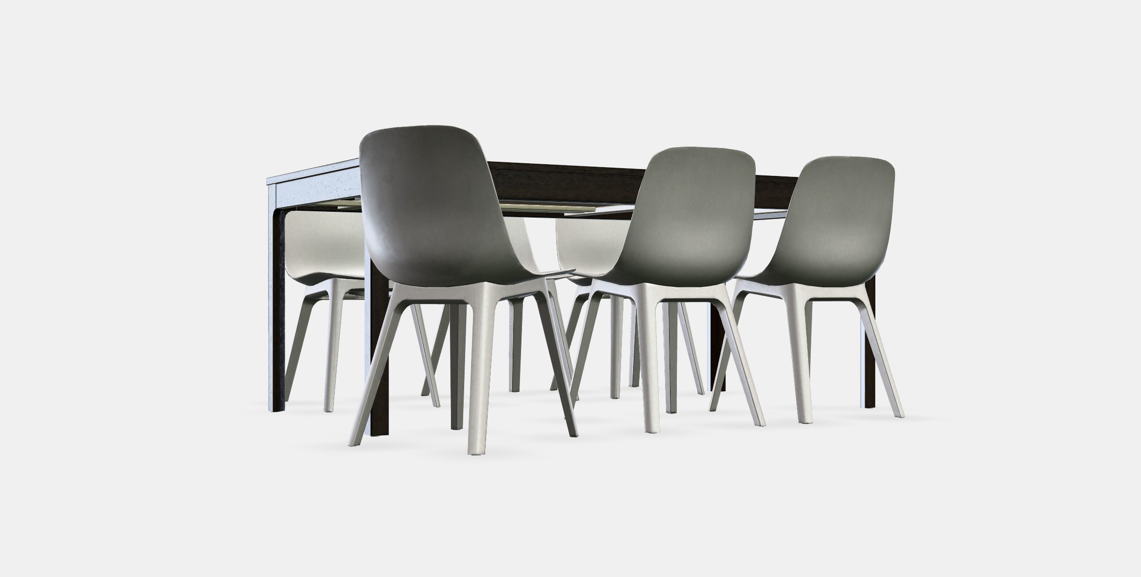 EKEDALEN - ODGER Table and 6 chairs Low-poly 3D model_8