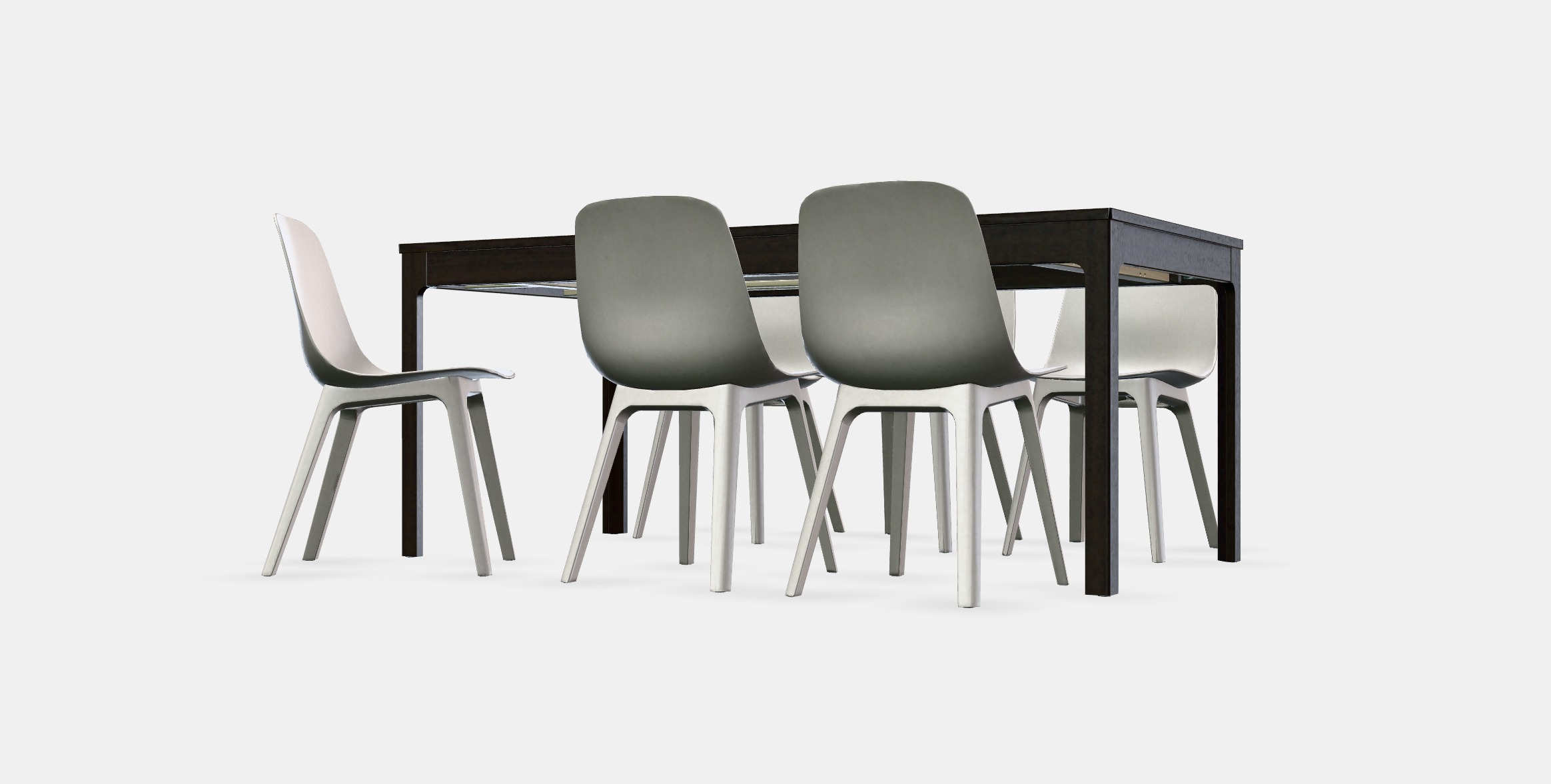 EKEDALEN - ODGER Table and 6 chairs Low-poly 3D model_12