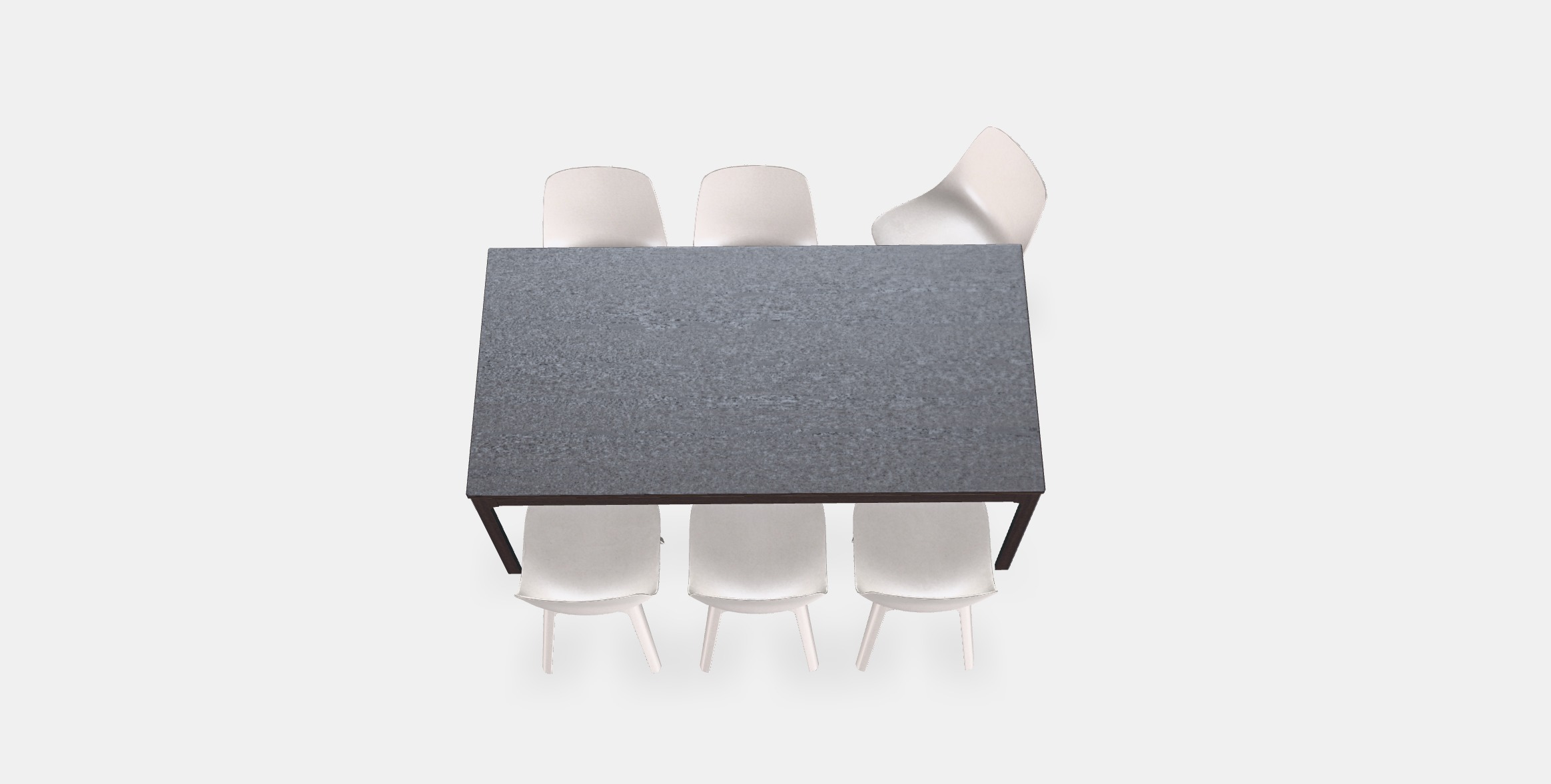 EKEDALEN - ODGER Table and 6 chairs Low-poly 3D model_3