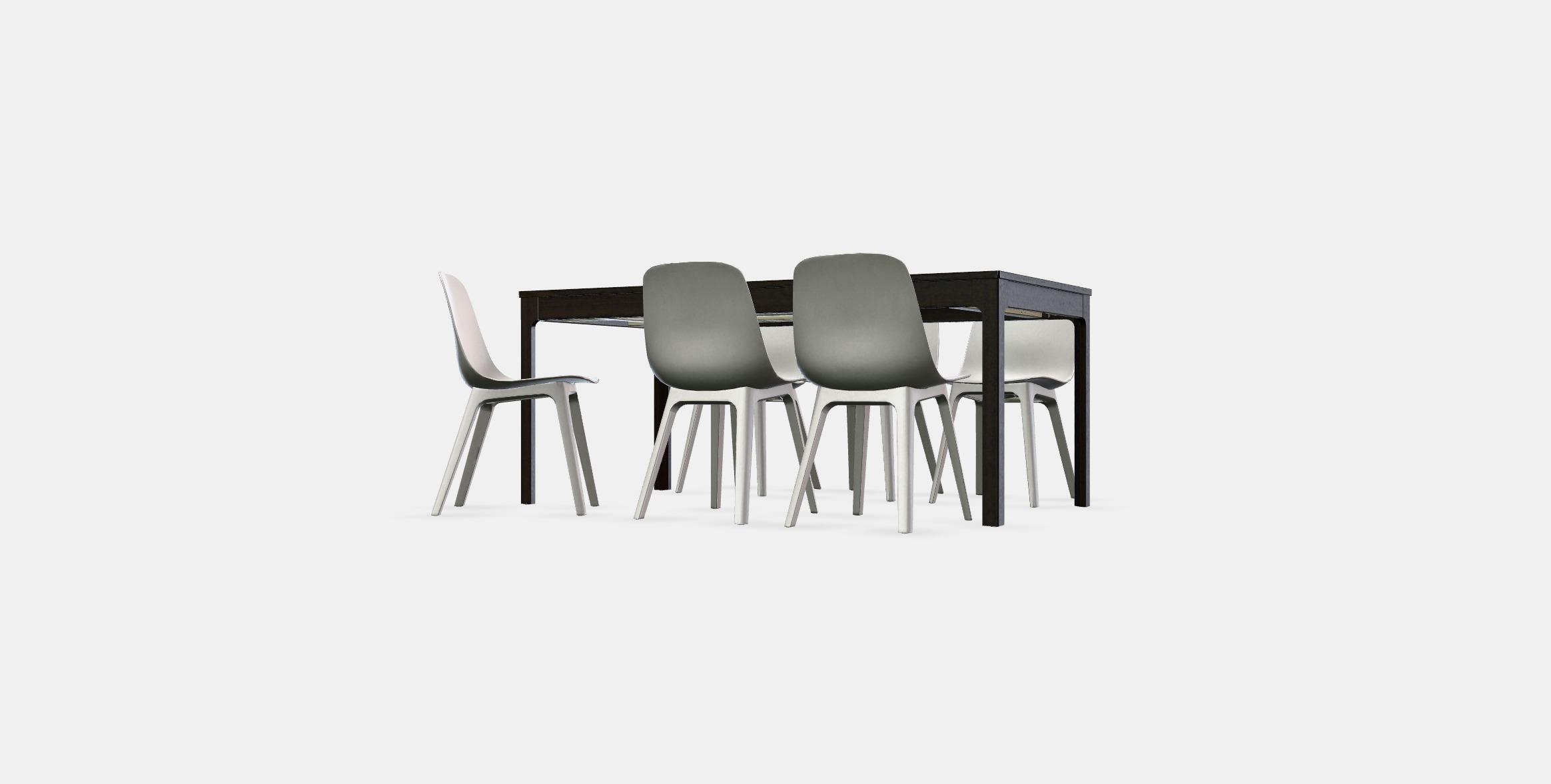 EKEDALEN - ODGER Table and 6 chairs Low-poly 3D model_11