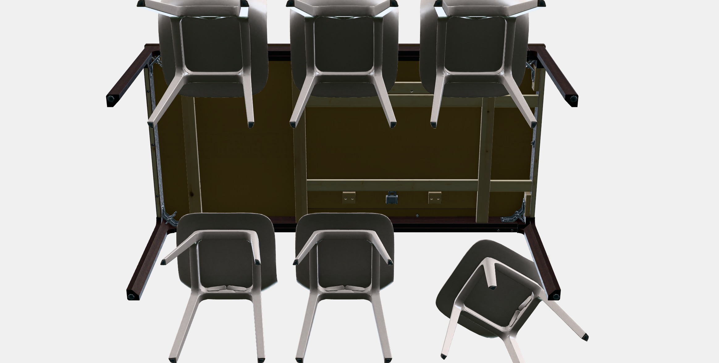 EKEDALEN - ODGER Table and 6 chairs Low-poly 3D model_7