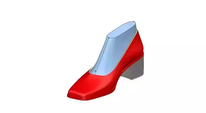 Shoes  red color high heel shoes modern metalic heels look Low-poly 3D model