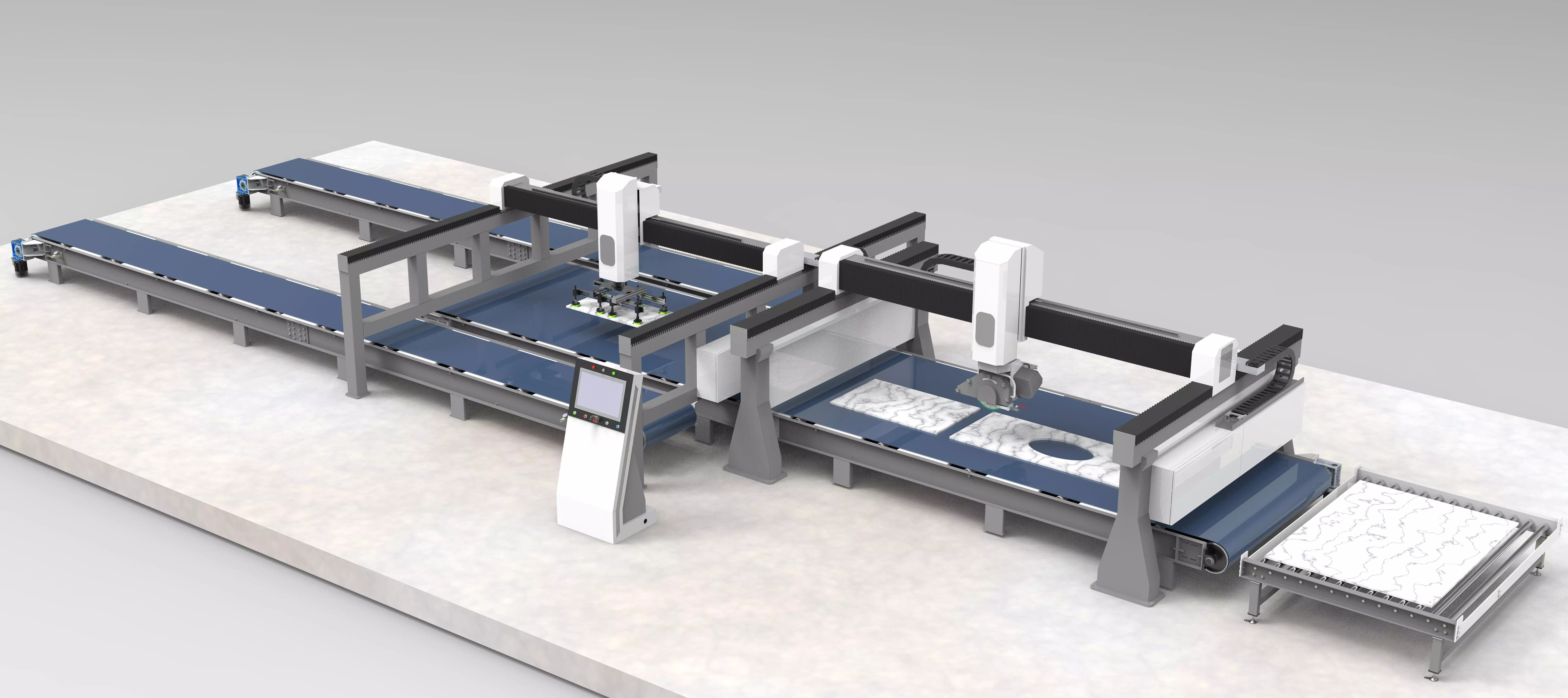 Industrial 5-Axis CNC Bridge Router 3D model_0