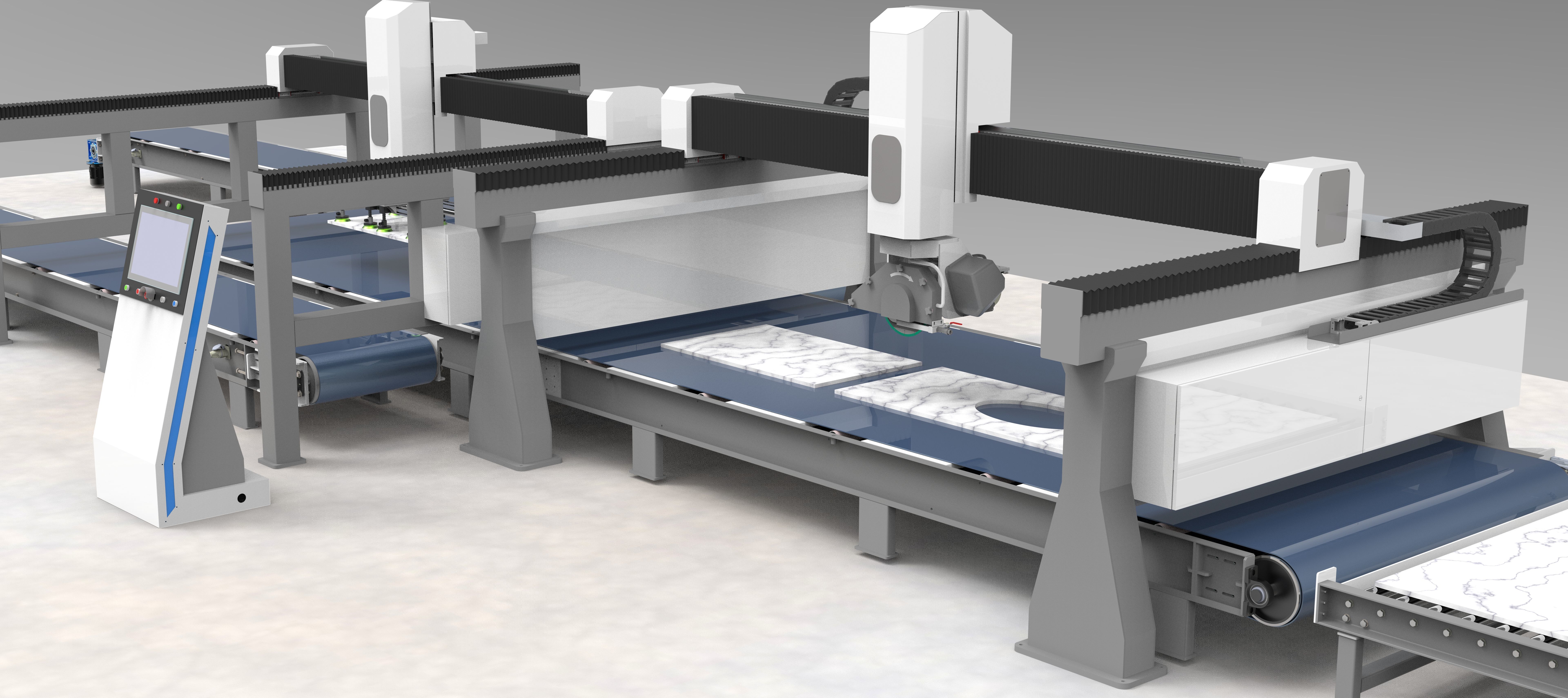 Industrial 5-Axis CNC Bridge Router 3D model_2