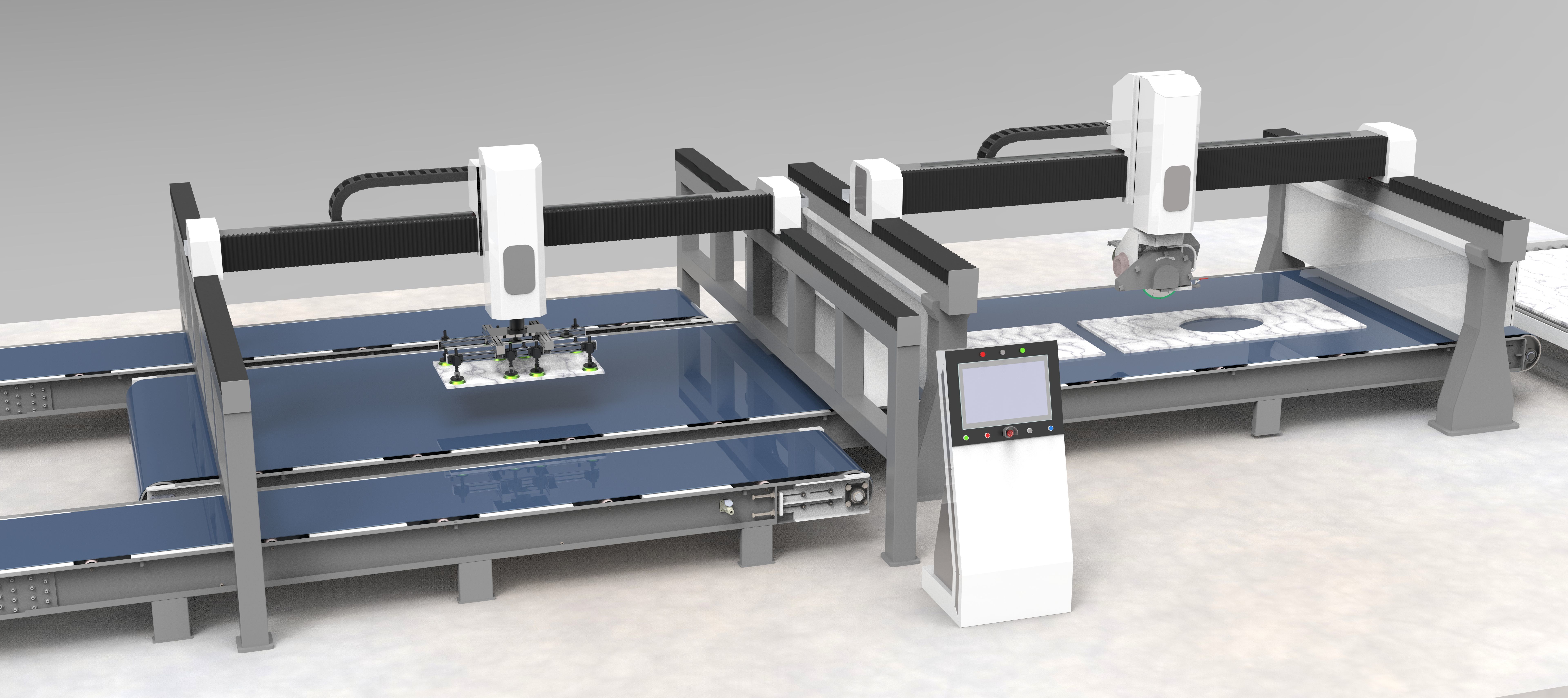 Industrial 5-Axis CNC Bridge Router 3D model_1
