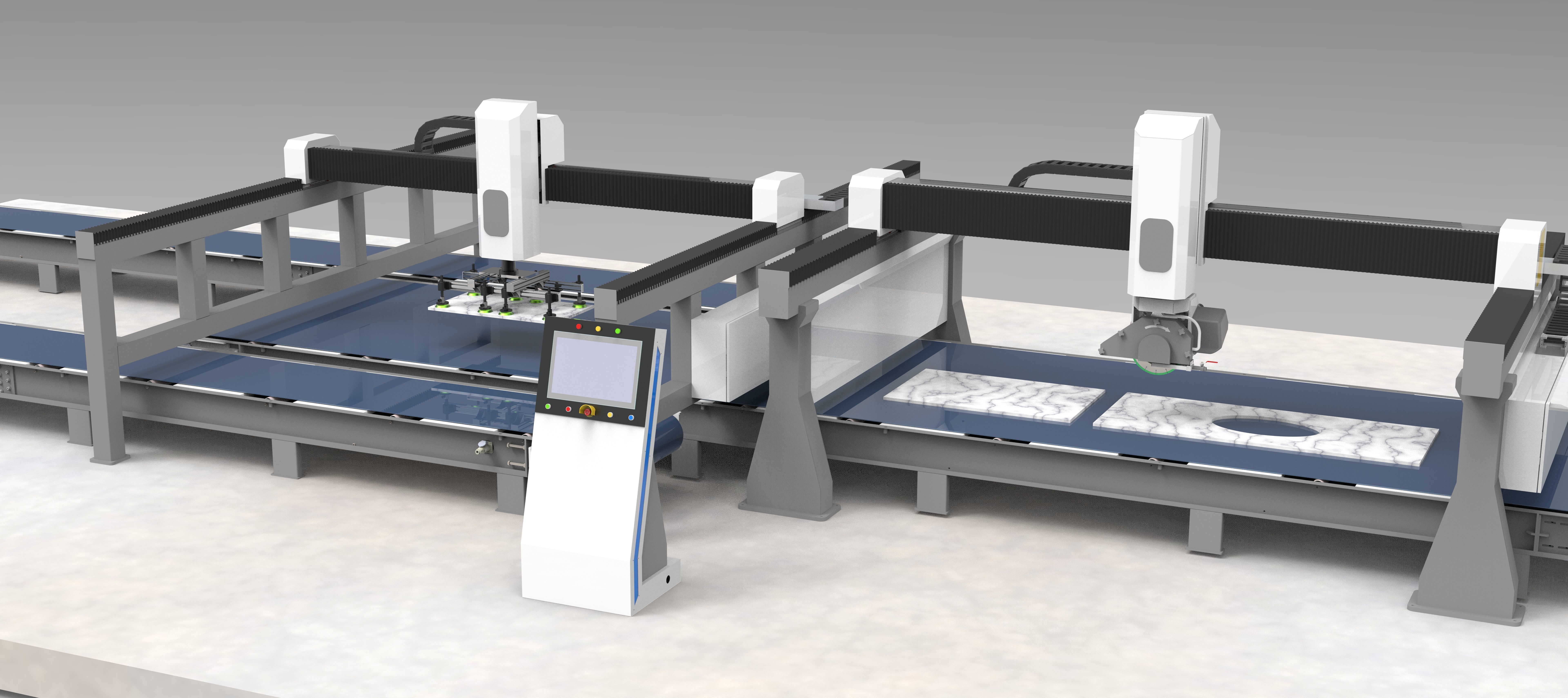 Industrial 5-Axis CNC Bridge Router 3D model_3