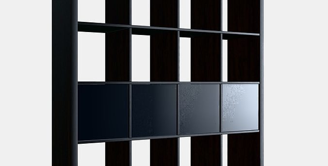 KALLAX Shelving unit with 4 inserts 16 Low-poly 3D model