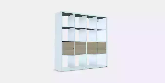 KALLAX Shelving unit with 4 inserts 17 Low-poly 3D model
