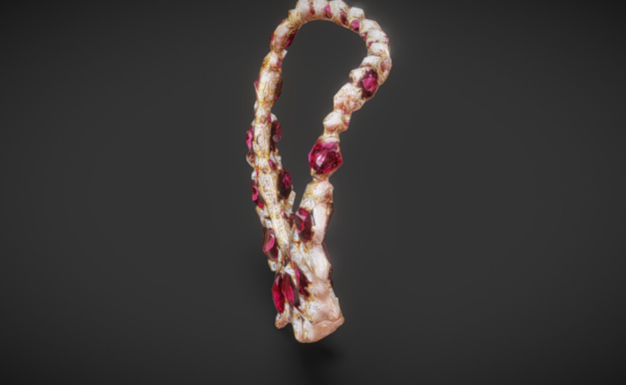 Royal Ruby Necklace 3D Model 3dm stl obj 3D print model 3D print model_6