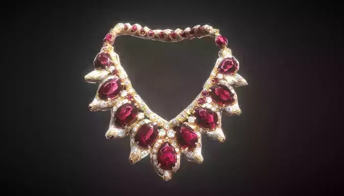 Royal Ruby Necklace 3D Model 3dm stl obj 3D print model