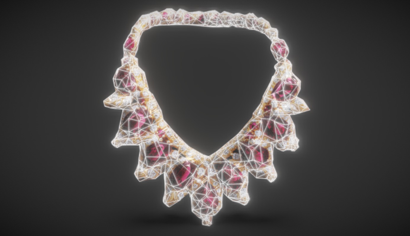Royal Ruby Necklace 3D Model 3dm stl obj 3D print model 3D print model_15