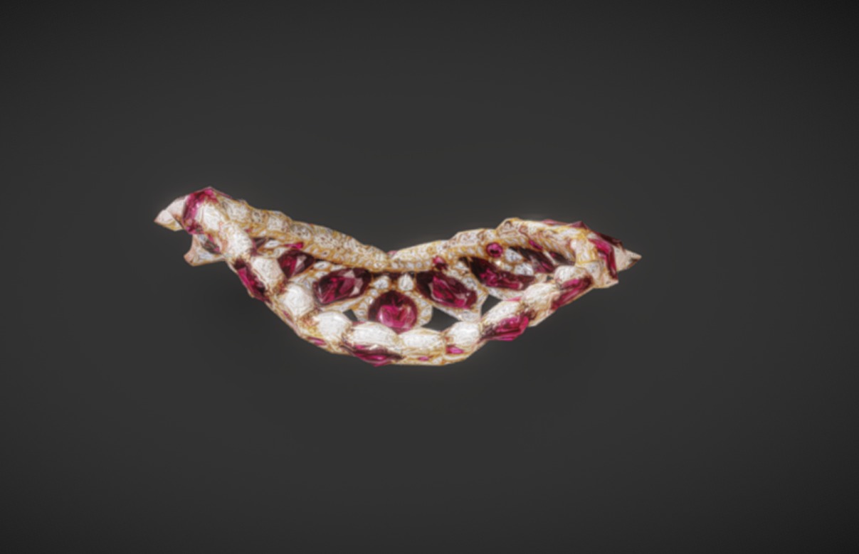Royal Ruby Necklace 3D Model 3dm stl obj 3D print model 3D print model_3