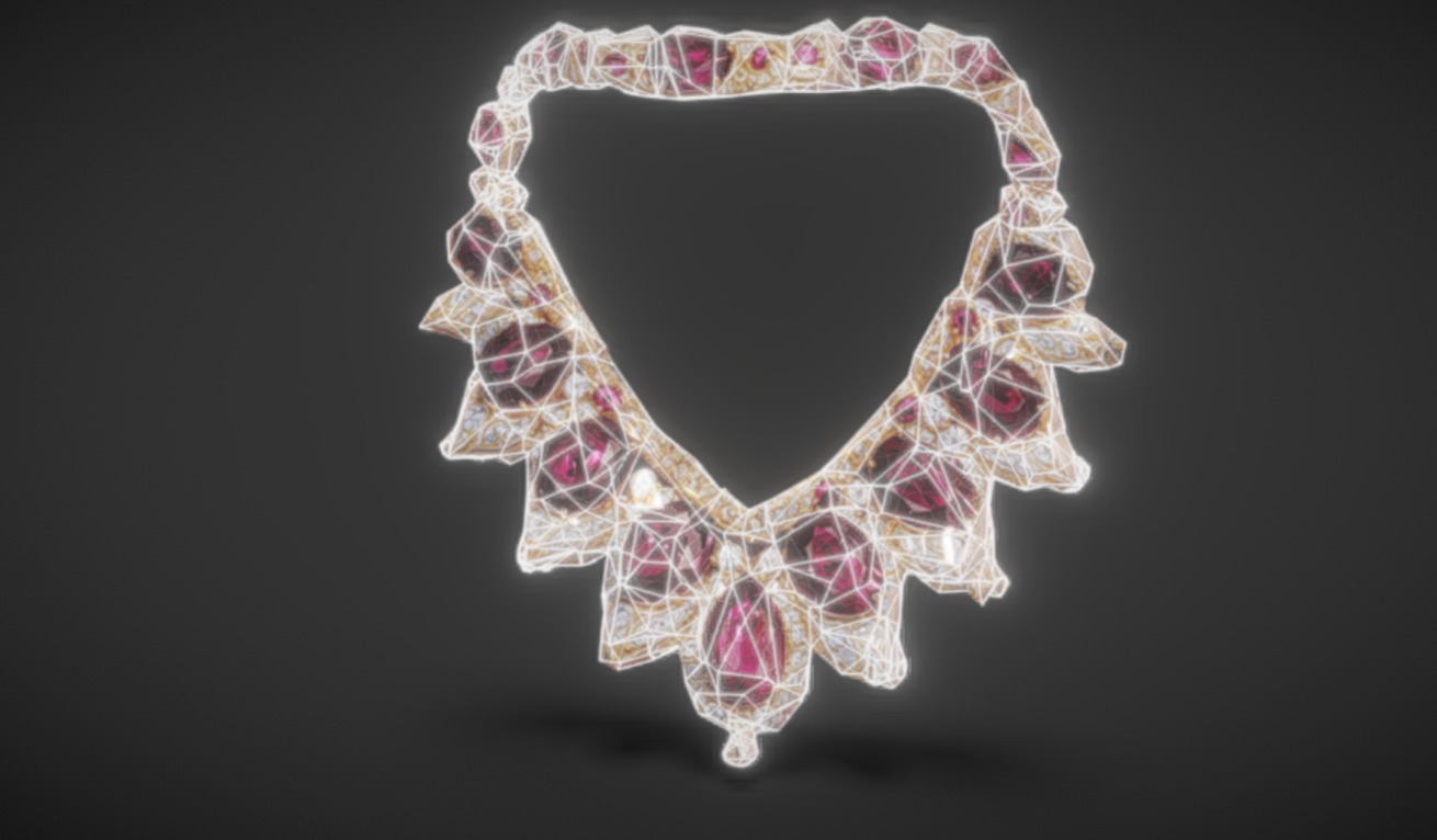 Royal Ruby Necklace 3D Model 3dm stl obj 3D print model 3D print model_12
