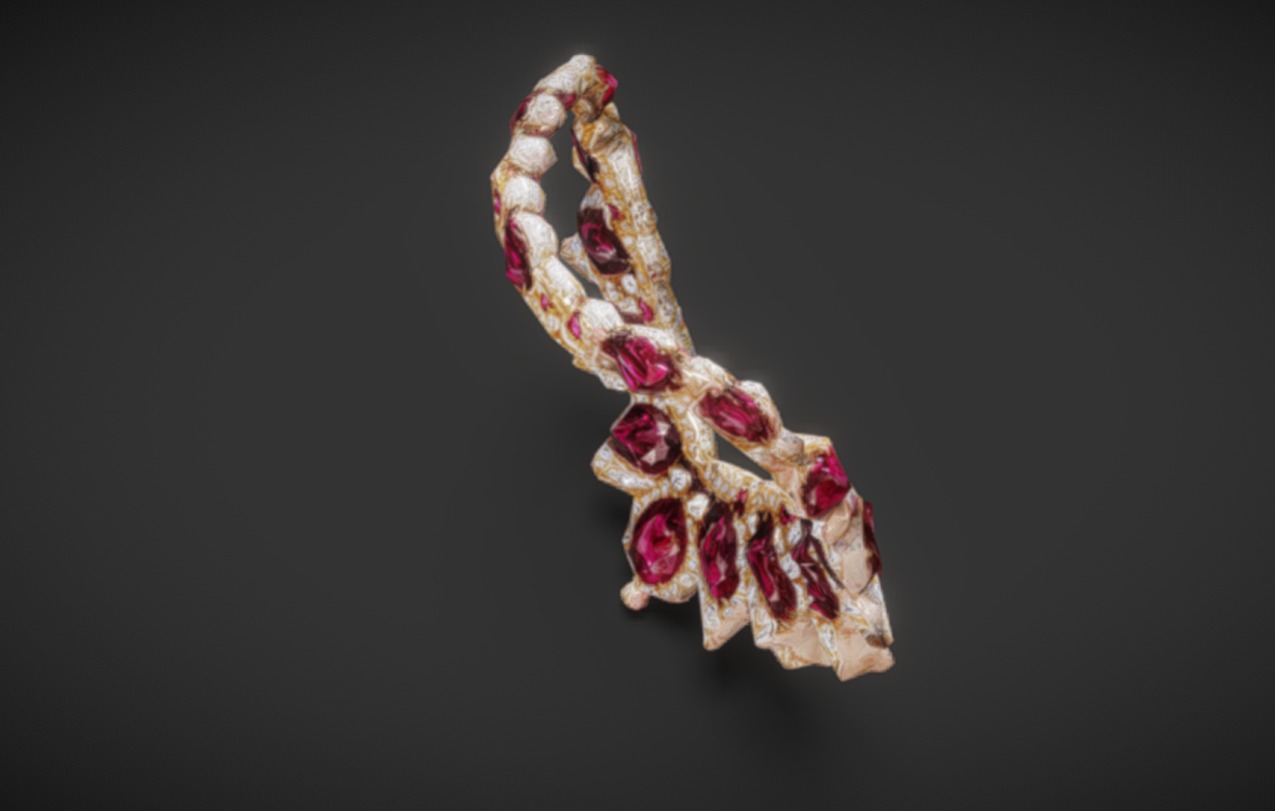 Royal Ruby Necklace 3D Model 3dm stl obj 3D print model 3D print model_9