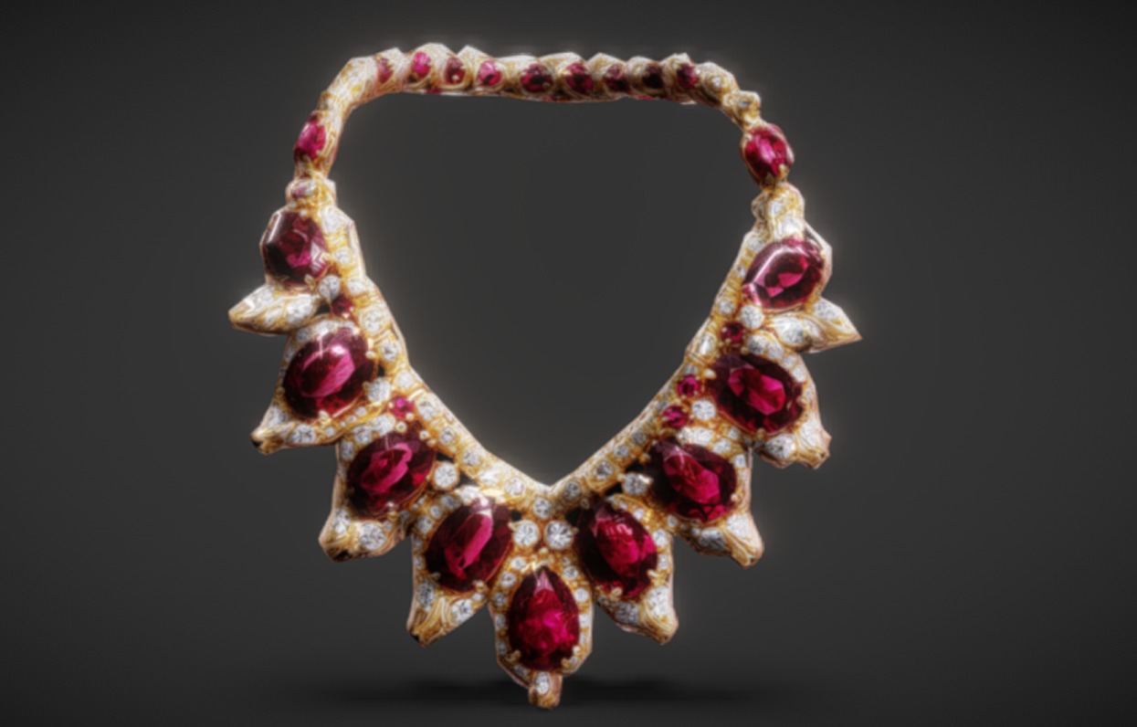 Royal Ruby Necklace 3D Model 3dm stl obj 3D print model 3D print model_10
