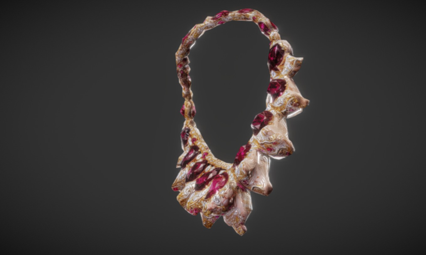 Royal Ruby Necklace 3D Model 3dm stl obj 3D print model 3D print model_5
