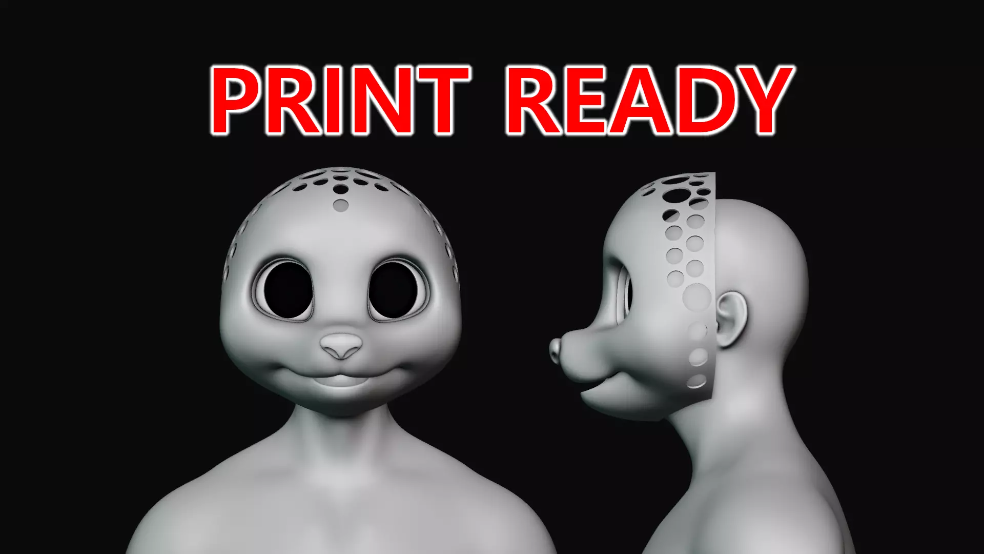 Fursuit Head Base Kemono 3D print model