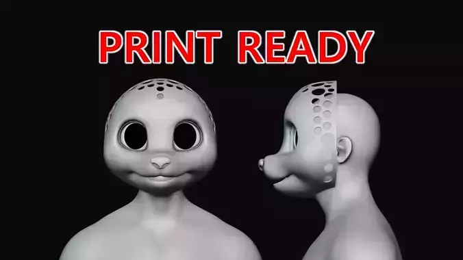 Fursuit Head Base Kemono 3D print model
